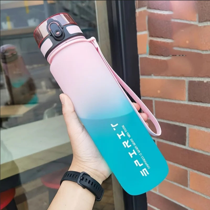 Sports Fitness Students' Water Bottle Men New Cup Women'S High Appearance Convenient Sports Fitness Gradient Color Water Bottle