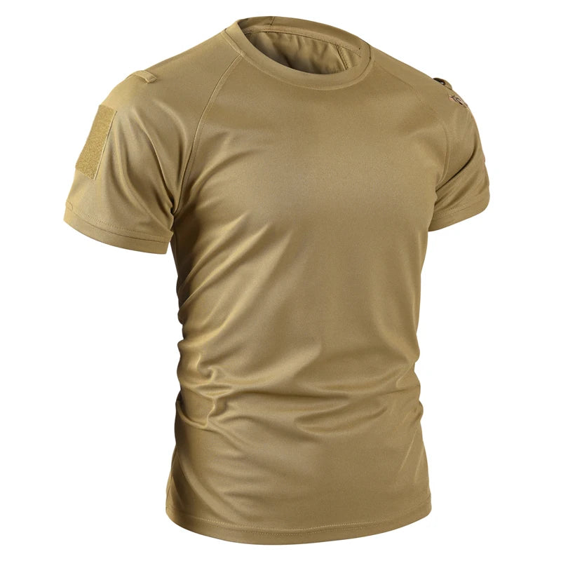 Men's Summer Quick Dry Military Army Tactical T-shirt Sport Breathable Workwear Camping Climbing Sports Hiking Casual Pullover