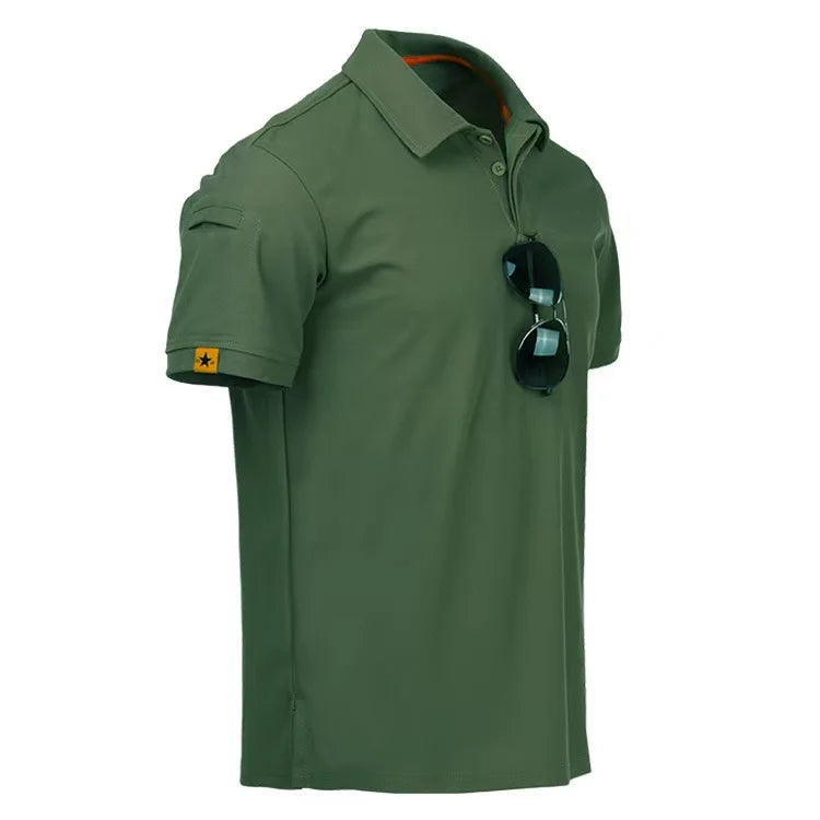 Men's Summer Quick Dry Military Army Tactical T-shirt Sport Breathable Workwear Camping Climbing Sports Hiking Casual Pullover