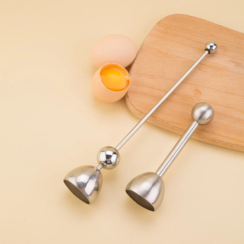 Hot Sale Boiled Egg Topper Shell Top Cutter Kitchen Gadgets Egg Tools Egg Cracker Separator Stainless Steel Egg Knocker Opener