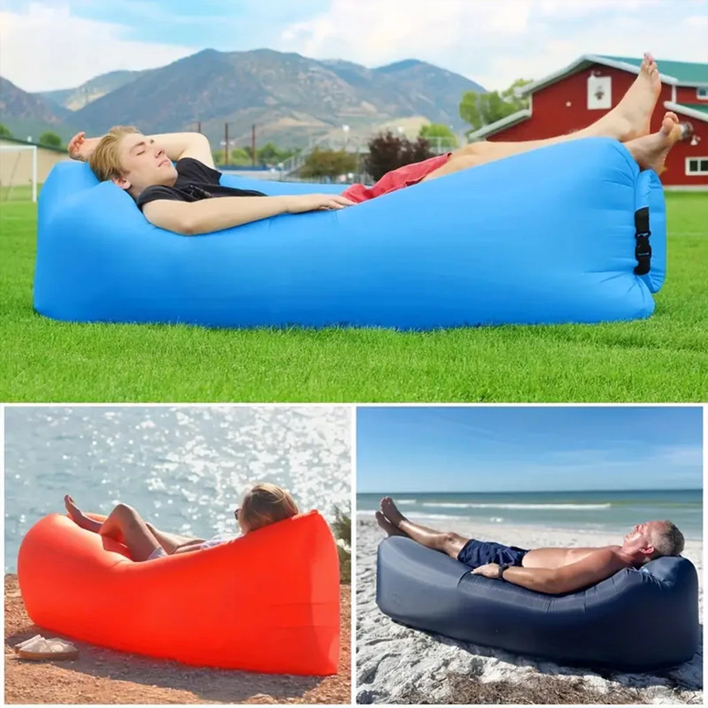 Portable Inflatable Lounger Air Sofa Water Proof and Anti-Air Leaking Design for Beach Traveling Camping Picnics Music Festival