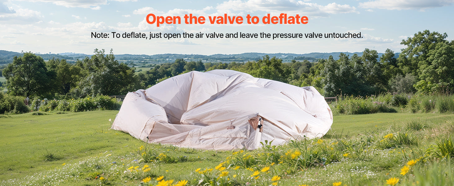 SucceBuy Inflatable Tents for Camp 3-5 Person Easy Setup Blow up Tent with Hand Pump 300D Oxford Tent with Doors & Mesh Windows