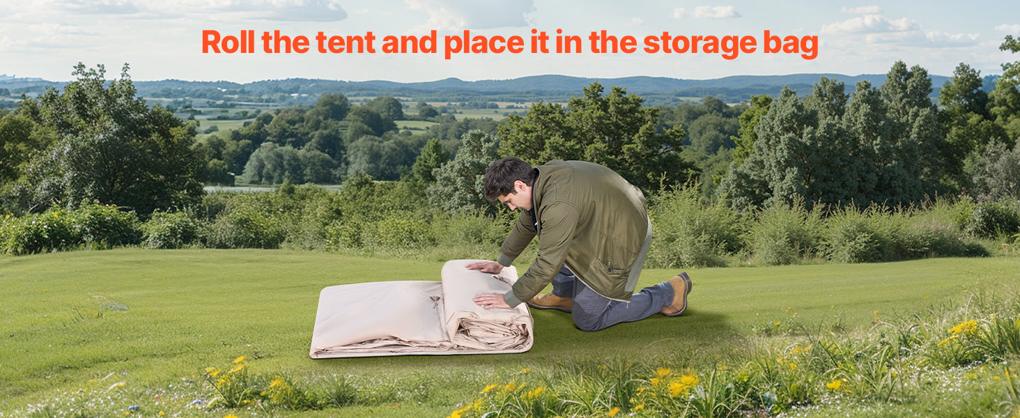 SucceBuy Inflatable Tents for Camp 3-5 Person Easy Setup Blow up Tent with Hand Pump 300D Oxford Tent with Doors & Mesh Windows